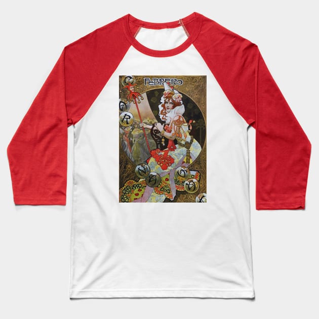 Vintage Victorian Calendar Art February Baseball T-Shirt by Tuff Tees